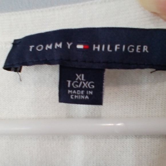 Tommy Hilfiger Cream Polka Dot V-neck Sweater Womens XL - Picture 5 of 8